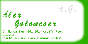 alex goloncser business card